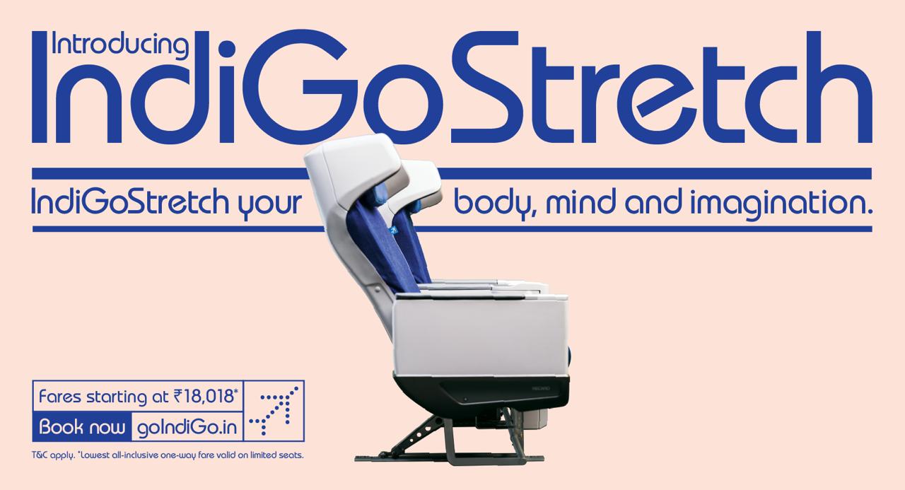 IndiGoStretch launch key visual, premium business cabin seat