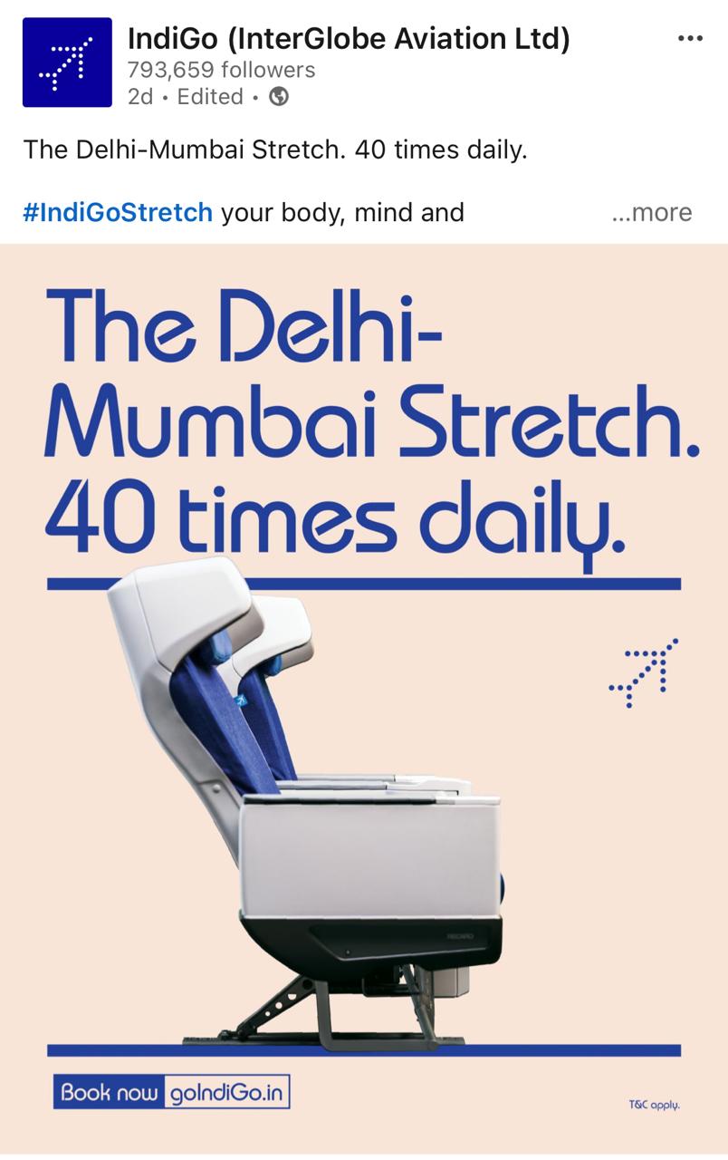 IndiGoStretch Facebook launch post